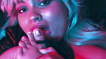 Morrigan and the substance latex pantyhose stuffing and foot fetish