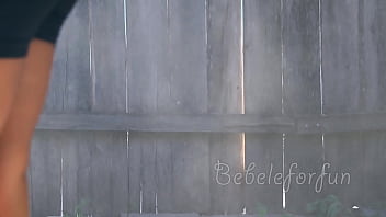 Cute latina cleaning the hose and getting hot for money