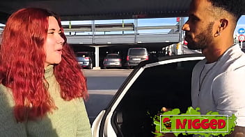 Interracial young redhead crow sniff arrives from a trip gets off the plane and fucks a black guy nigged