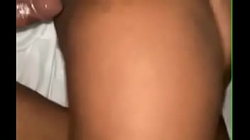 Horny black babe with oil on her big round ass gets fucked anal