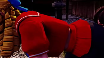Street fighter sakura x karin ass licking