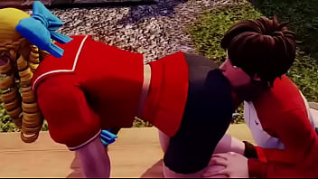 Street fighter sakura x karin ass licking