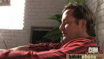 Interracial bukkake sex with black porn star 23