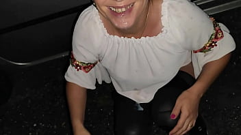 Slut milf wife gets fucked on a car in the forest while her husband is waiting for her at home