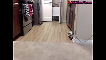 Anal masturbation in the kitchen on cam