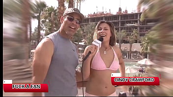 Busty cindy crawford drains joe's massive cock at porn convention