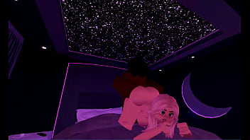 Roblox slut rides black cock
