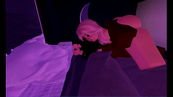 Roblox slut rides black cock