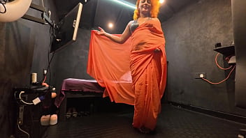 Saree try on haul with nude big booty queen nilmini sheron