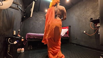 Saree try on haul with nude big booty queen nilmini sheron