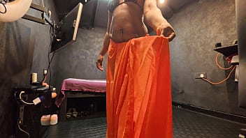 Saree try on haul with nude big booty queen nilmini sheron