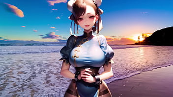 Chun li sem roupa com tesão de bikini