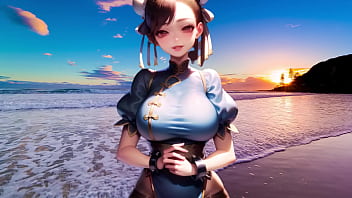 Chun li sem roupa com tesão de bikini