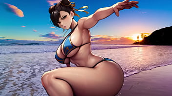 Chun li sem roupa com tesão de bikini