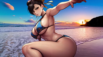 Chun li sem roupa com tesão de bikini