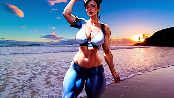 Chun li sem roupa com tesão de bikini