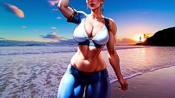 Chun li sem roupa com tesão de bikini