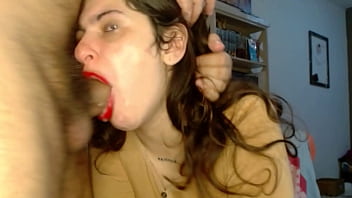 Saliva Cumming In Mouth After Blowjob Spit In A Glass Cup And Swallow thumbnail