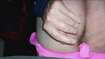 Ruffled Pink Swim Panty Pull Down; Cum Thanks thumbnail