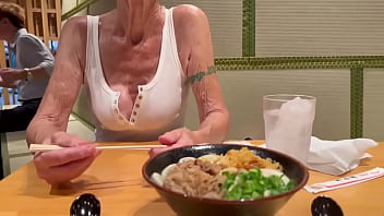 Enjoying a shared bowl of slurpy udon noodles in waikiki