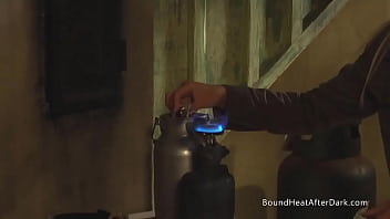 Curvy big tits lesbian slave moans from spanking and fingering