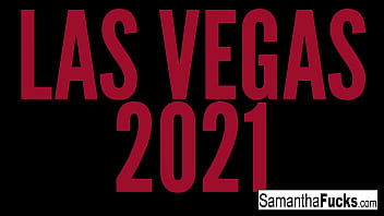 Blonde babe plays with herself