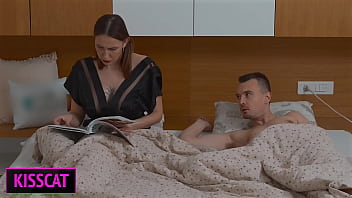Horny step mom jerks off step son to helps cum in share bed Horny step mom jerks off step son to helps cum in share bed