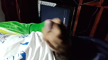 Big cock of young man ends up cumming in spurts