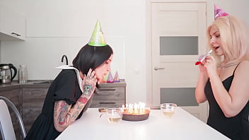 Birthday gift strapon riding ass to mouth 69
