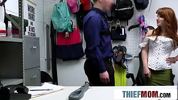 Caught red thieving redhead pays with a wild threesome