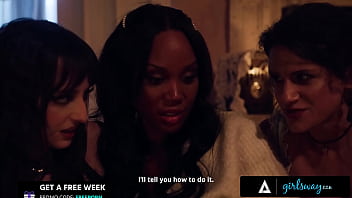 Witchy babes summon a sex spirit to fuck