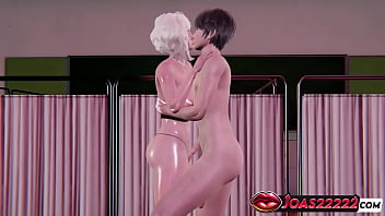 Animation with sexy waifu anime girl vibrator assisted anal stimulation fingering during kissiing teasing and piledriver wet orgasm in honey select 2