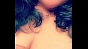Licking fingers and rubbing tits for me