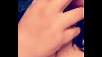 Licking fingers and rubbing tits for me