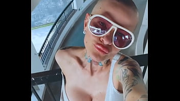 Bald girl wishes you a great day