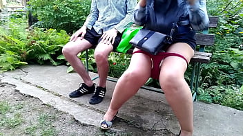 Fetishist step son and lustful step mother in the park