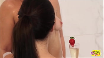 The Attractive Woman With Brown Hair Plans A Particularly Provocative Surprise For Her Female Partner In The Shower thumbnail