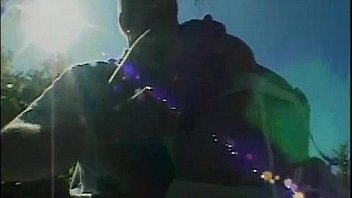 Teen taking it in the butt by the pool