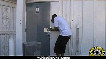 Pretty girl blowjob and facial at gloryhole 18