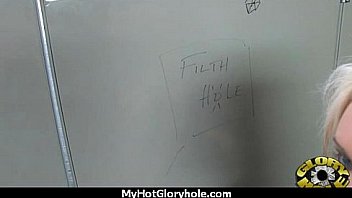 Pretty girl blowjob and facial at gloryhole 18