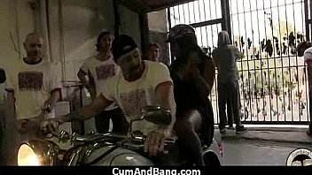Extreme interracial gangbang 13