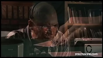 Lexi bardot gives two guys a hand and blowjob before a double facial