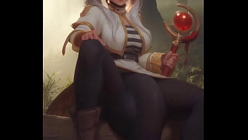 Hermosa chica de cabello blanco sentada en el bosque