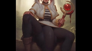 Hermosa chica de cabello blanco sentada en el bosque