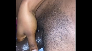 She tries to put the dick back in after creampieing her pussy