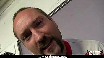 Black ho sucks on white dicks in a group blowjob 4