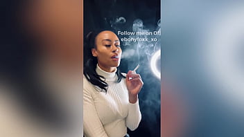Leaked video of gorgeous smoking fetish model ebony foxx
