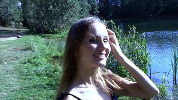 Amateur sex with beautiful girl in wood by the lake vghv025