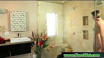 Nuru massage performed by busty japanese babe 10