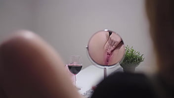 Masturbating in front of mirror